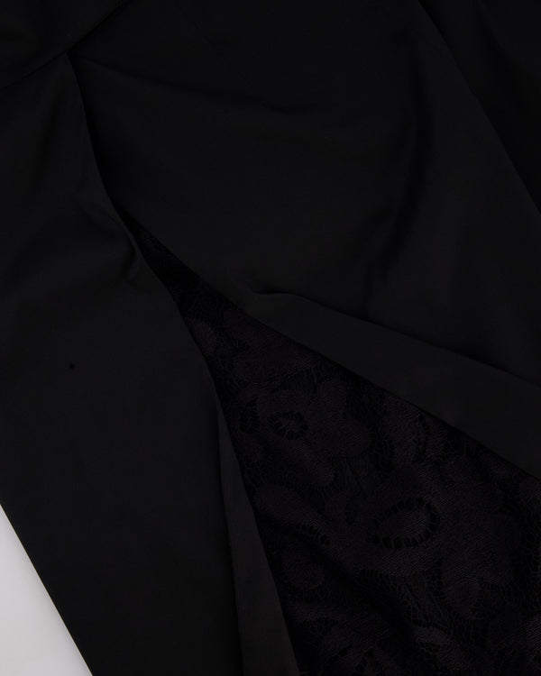 La Perla Black Midi Skirt with Lace Slip Detail Size IT 40 (UK 8)