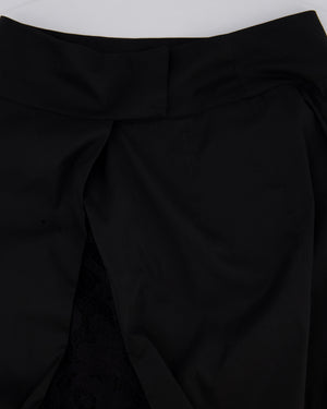La Perla Black Midi Skirt with Lace Slip Detail Size IT 40 (UK 8)