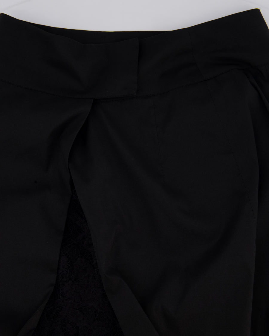 La Perla Black Midi Skirt with Lace Slip Detail Size IT 40 (UK 8)