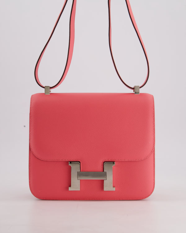 *HOT* Hermès Constance 24cm Bag in Rose Azalee Evercolour Leather with Palladium Hardware