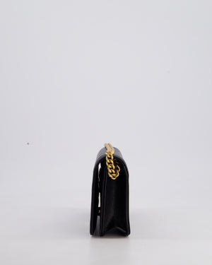*HOT* Chanel Black Boy Wallet on Chain in Caviar Leather with Brushed Gold Hardware