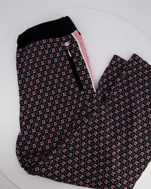 Chanel 23K Pink and Black Two-Piece Knit Tracksuit with Monogram Detail Set Size FR 42 (UK 14) / FR 44 ( UK 16)