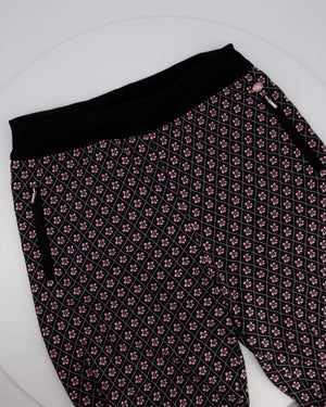 Chanel 23K Pink and Black Two-Piece Knit Tracksuit with Monogram Detail Set Size FR 42 (UK 14) / FR 44 ( UK 16)
