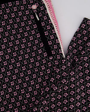 Chanel 23K Pink and Black Two-Piece Knit Tracksuit with Monogram Detail Set Size FR 42 (UK 14) / FR 44 ( UK 16)