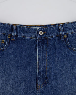 Miu Miu Denim Mini Skirt with Logo Detail Size IT 38 (UK 6)