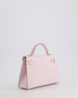 *HOT* Hermès Mini Kelly II 20cm Bag In Mauve Pale Epsom Leather with Palladium Hardware