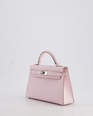 *HOT* Hermès Mini Kelly II 20cm Bag In Mauve Pale Epsom Leather with Palladium Hardware