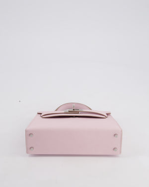 *HOT* Hermès Mini Kelly II 20cm Bag In Mauve Pale Epsom Leather with Palladium Hardware