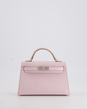 *HOT* Hermès Mini Kelly II 20cm Bag In Mauve Pale Epsom Leather with Palladium Hardware