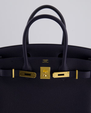 *HOT* Hermès Birkin Bag 30cm Retourne in Blue Nuit Togo Leather with Gold Hardware