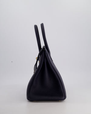 *HOT* Hermès Birkin Bag 30cm Retourne in Blue Nuit Togo Leather with Gold Hardware
