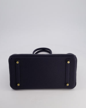 *HOT* Hermès Birkin Bag 30cm Retourne in Blue Nuit Togo Leather with Gold Hardware