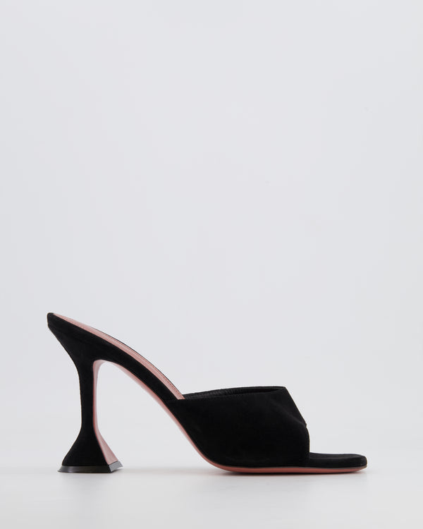 Amina Muaddi Black Suede Lupita Mules Size 40 RRP £565