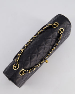 Chanel Medium Black Classic Double Flap Bag in Caviar Leather with Gold Hardware