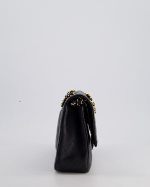 Chanel Medium Black Classic Double Flap Bag in Caviar Leather with Gold Hardware