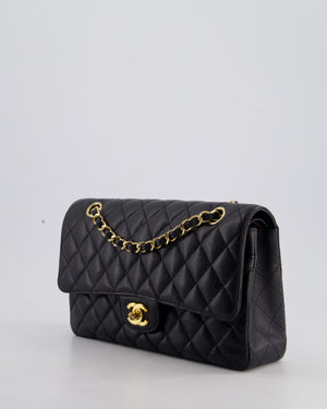 Chanel Medium Black Classic Double Flap Bag in Caviar Leather with Gold Hardware