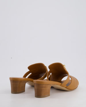 Hermès Brown Candy Sandal with Gold Kelly Clasp Size EU 37