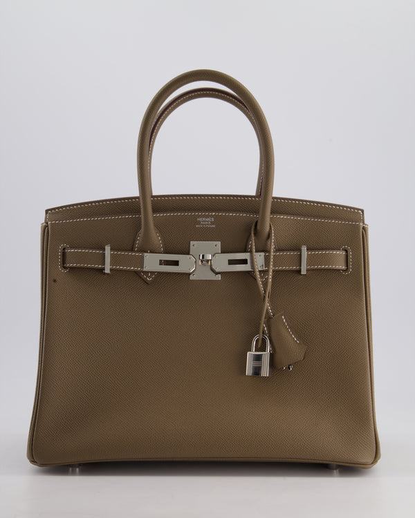 Hermès Birkin 30cm Retourne Bag in Etoupe Epsom Leather with Palladium Hardware