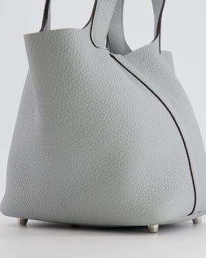 *RARE*  Hermes Picotin 18cm in Bleu Glacier Clemence Leather with Palladium Hardware