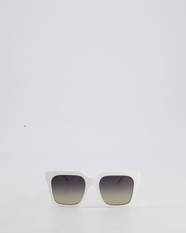 Louis Vuitton White MG2282 LV Edge Chain Cat Eye Sunglasses