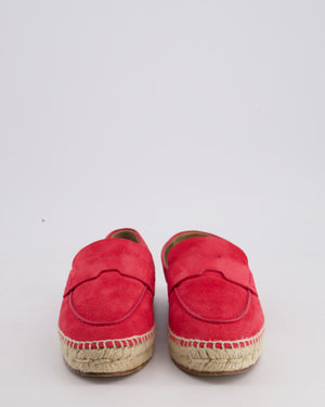 Hermès Coral Red Suede Trip Espadrilles Loafer Size EU 36