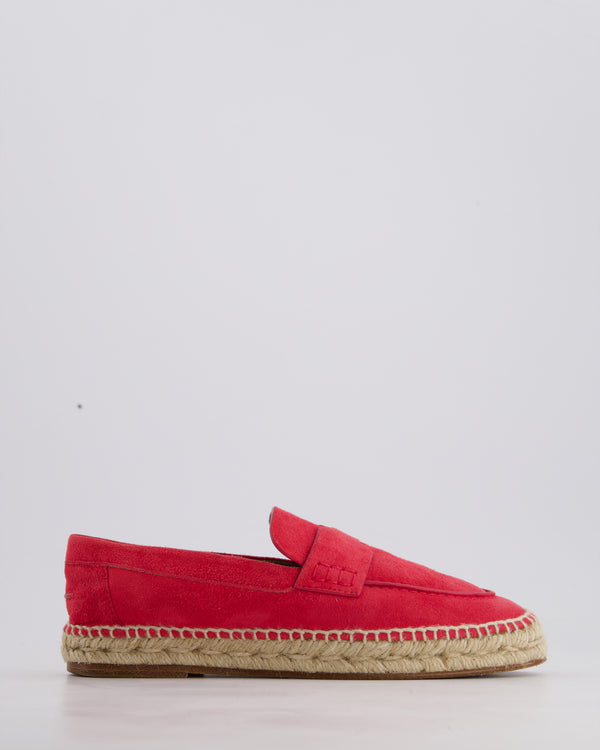 Hermès Coral Red Suede Trip Espadrilles Loafer Size EU 36