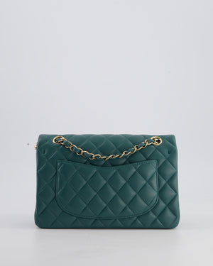 Chanel Green Small Classic Double Flap Bag in Lambskin Leather with Champagne Gold Hardware