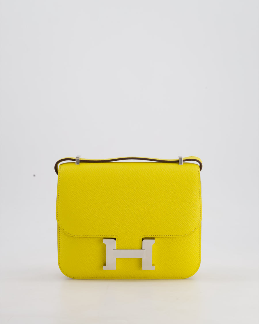 Hermès Constance III Mini 18cm Miroir Bag in Jaune De Naples Epsom Leather with Palladium Hardware