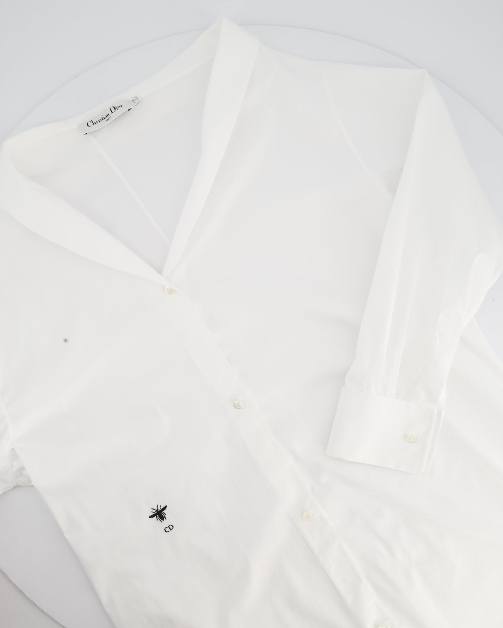 すぐ届く！DIOR BEE シャツ DIOR Homme Men Black Cotton Collar Bee Embroidered Button Up