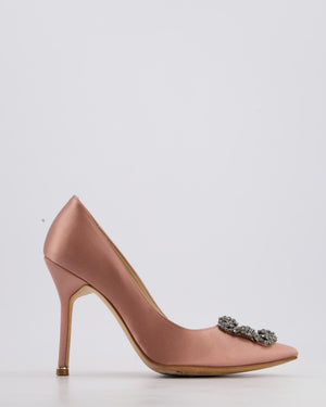 Manolo Blahnik Pink Blush Hangisi Satin Heel Size EU 38