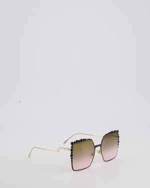 Fendi Brown Gradient FF 0259/S Embellished Oversized Sunglasses