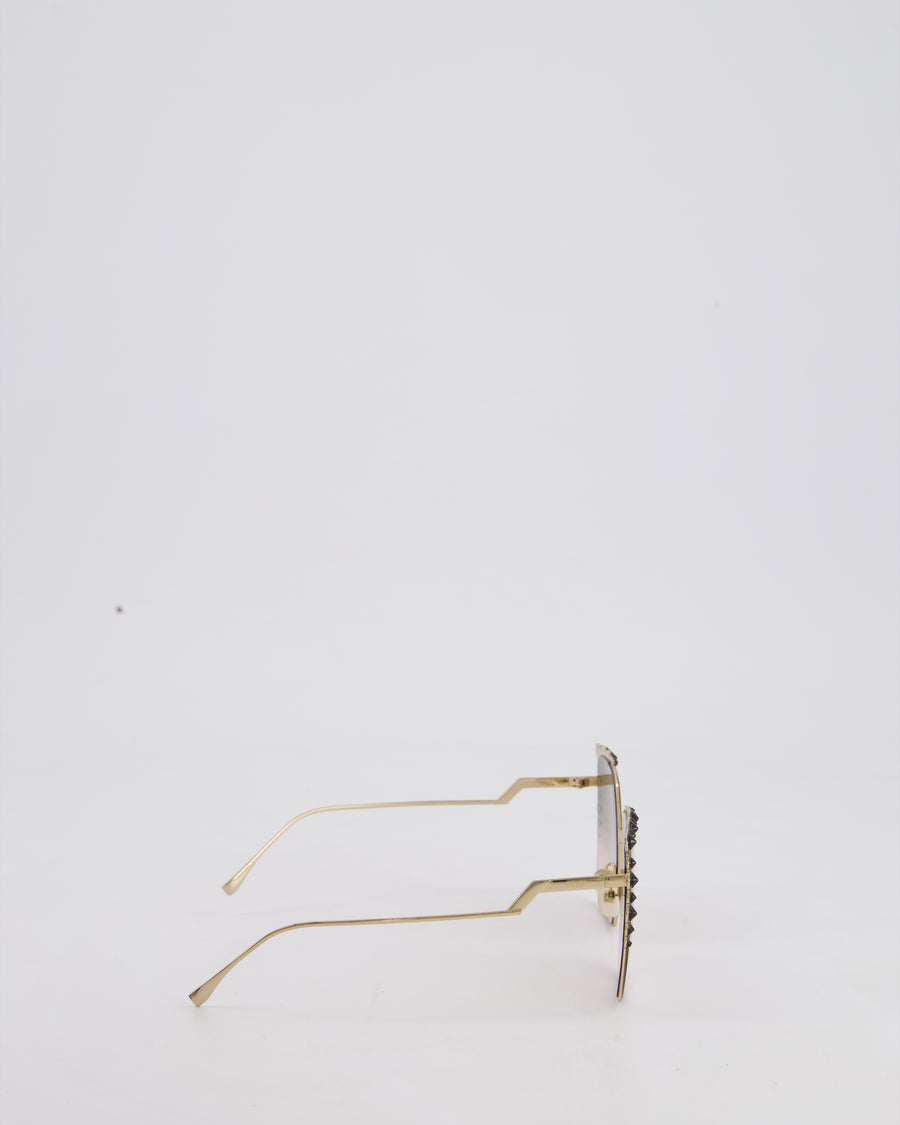 Fendi Brown Gradient FF 0259/S Embellished Oversized Sunglasses