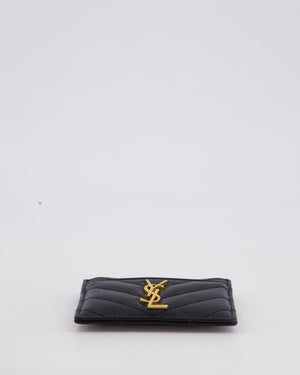Saint Laurent Black Chevron YSL Logo Cardholder