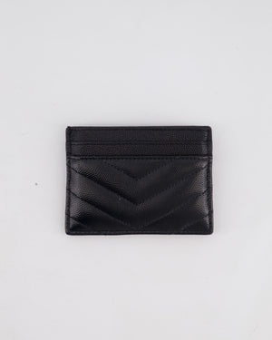 Saint Laurent Black Chevron YSL Logo Cardholder
