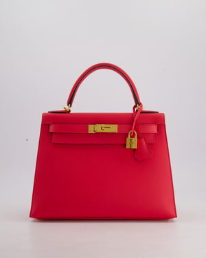 Hermès Kelly Bag 28cm Sellier in Rose Extreme Epsom Leather with Gold Hardware