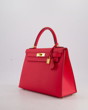 Hermès Kelly Bag 28cm Sellier in Rose Extreme Epsom Leather with Gold Hardware