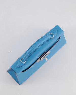 *HOT* Hermès Mini Kelly II 20cm in Bleu Du Nord Madame Leather with Palladium Hardware