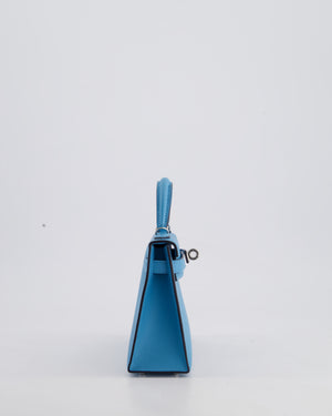 *HOT* Hermès Mini Kelly II 20cm in Bleu Du Nord Madame Leather with Palladium Hardware