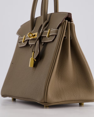 Hermès Birkin 25 Retourne Bag in Etoupe Togo Leather with Gold Hardware