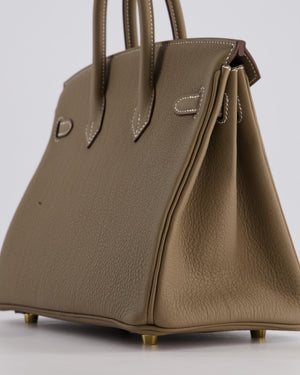 Hermès Birkin 25 Retourne Bag in Etoupe Togo Leather with Gold Hardware