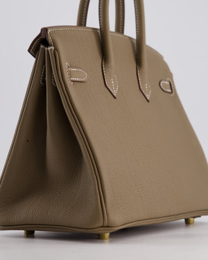Hermès Birkin 25 Retourne Bag in Etoupe Togo Leather with Gold Hardware