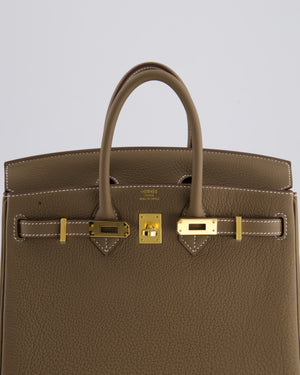 Hermès Birkin 25 Retourne Bag in Etoupe Togo Leather with Gold Hardware