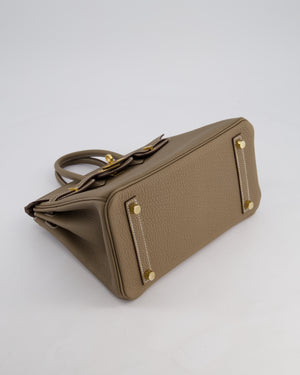 Hermès Birkin 25 Retourne Bag in Etoupe Togo Leather with Gold Hardware