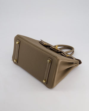 Hermès Birkin 25 Retourne Bag in Etoupe Togo Leather with Gold Hardware