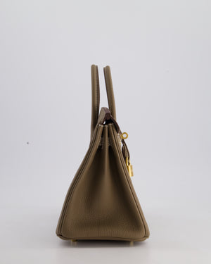 Hermès Birkin 25 Retourne Bag in Etoupe Togo Leather with Gold Hardware