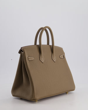 Hermès Birkin 25 Retourne Bag in Etoupe Togo Leather with Gold Hardware