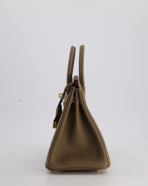 Hermès Birkin 25 Retourne Bag in Etoupe Togo Leather with Gold Hardware