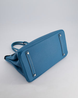 Hermès Birkin 35cm Retourne Bag in Bleu Jean Togo Leather with Palladium Hardware