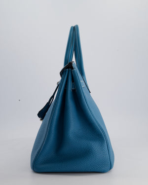 Hermès Birkin 35cm Retourne Bag in Bleu Jean Togo Leather with Palladium Hardware