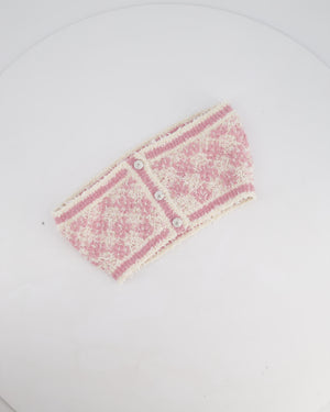 Chanel Pink & White Patterned Mini Bandeau Top Size FR 34 (UK 6)